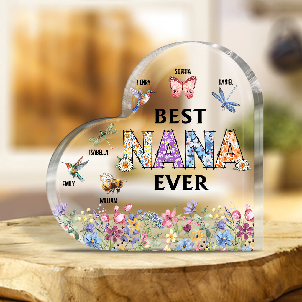 Meilleure maman/mamie du monde - Plaque acrylique personnalisée pour grand-mère