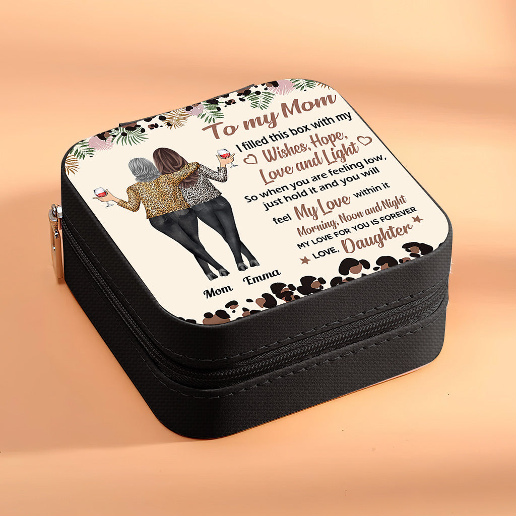 To My Mom Grandma Daughter Granddaughter Leopard - Personalized Mother Jewelry Box