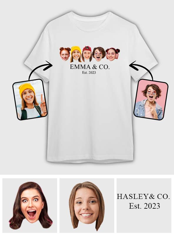Besties & Co. Face Custom - T-shirt et sweat à capuche personnalisés pour meilleures amies