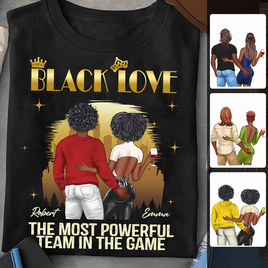 Amour noir - T-shirt et sweat à capuche personnalisés pour couples