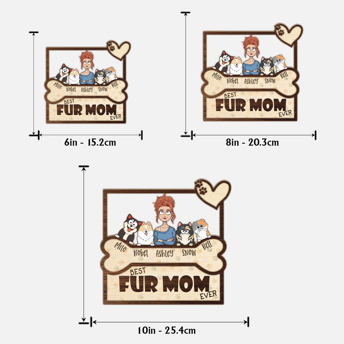 Meilleur papa et maman de chien au monde - Plaque en bois personnalisée à 2 couches