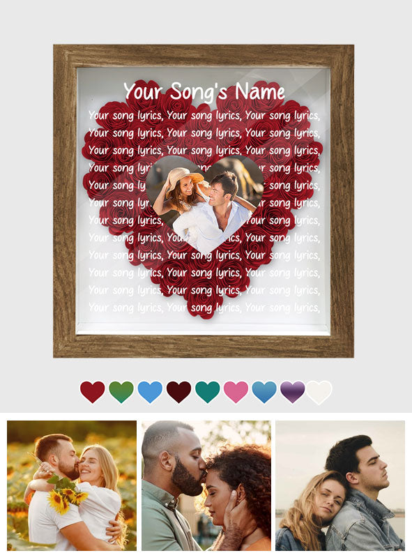 Paroles de chanson et photo personnalisées - Boîte à fleurs personnalisée pour couple
