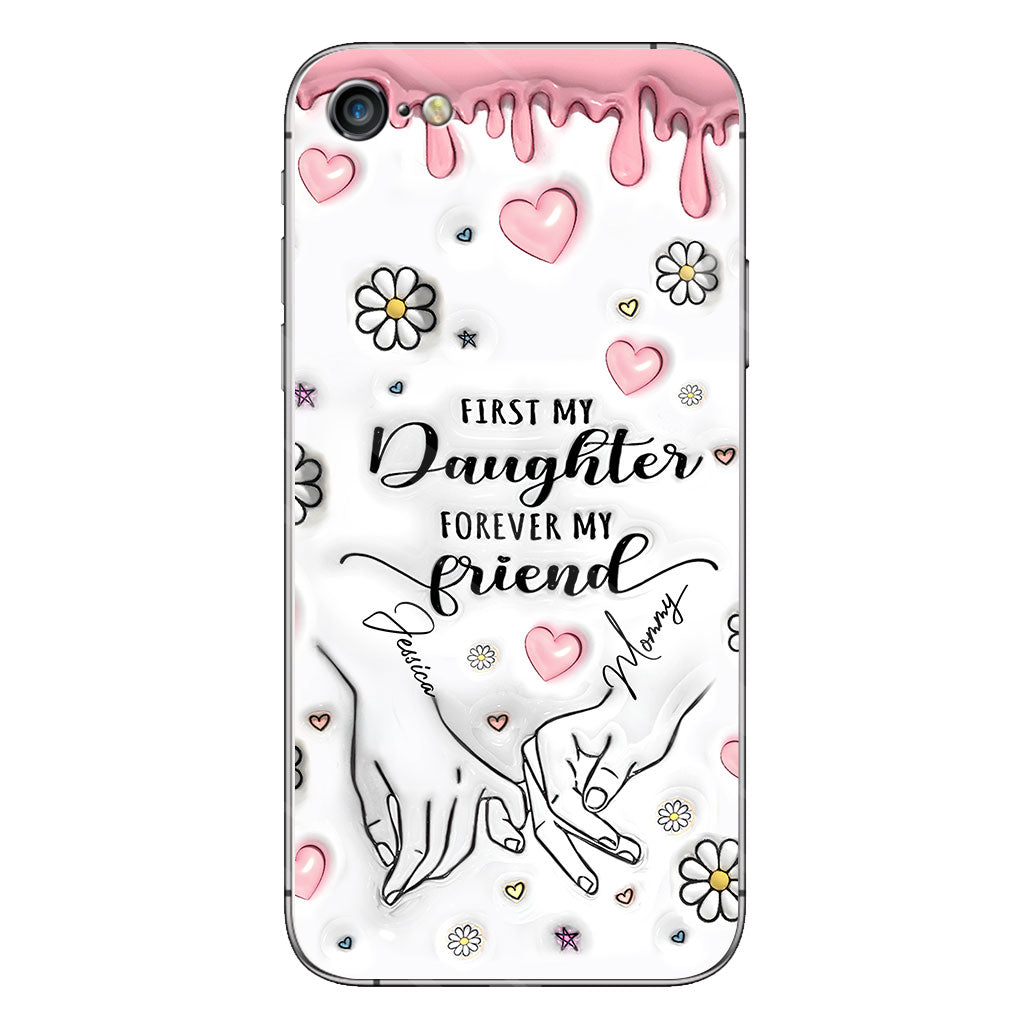 Ma mère d'abord, mon amie pour toujours - Coque de téléphone transparente personnalisée pour maman