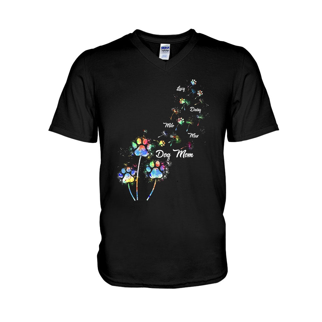 Maman de chien/Maman de chat/Maman d'animal de compagnie - T-shirt et sweat à capuche personnalisés avec pissenlit coloré - Motif chien