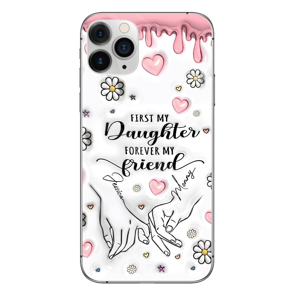 Ma mère d'abord, mon amie pour toujours - Coque de téléphone transparente personnalisée pour maman