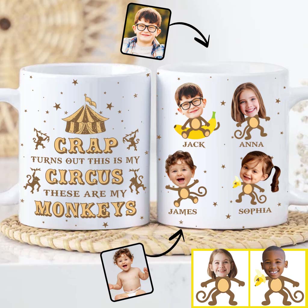 Ceci est mon cirque, voici mes singes - Mug personnalisé pour maman