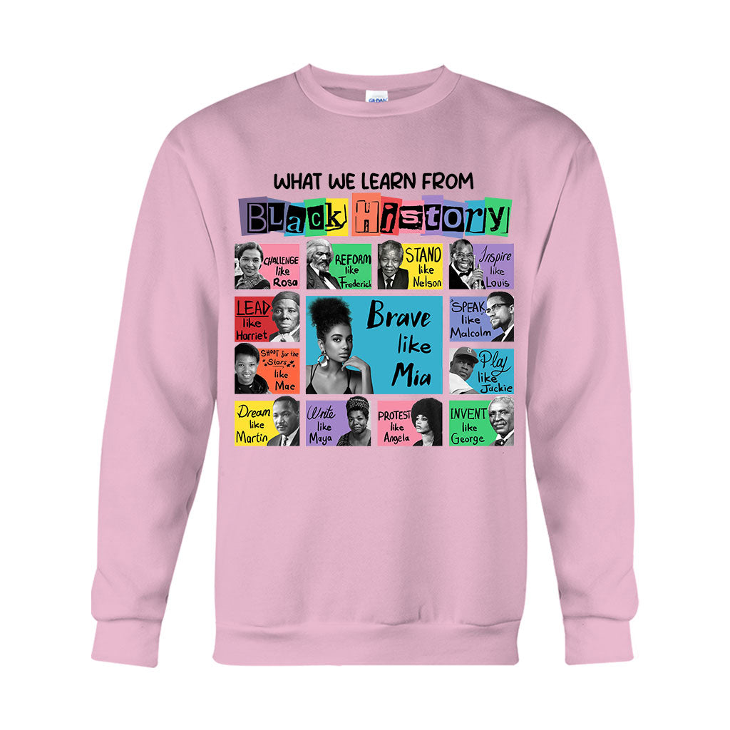 Ce que nous apprenons de l'histoire des Noirs - T-shirt et sweat à capuche afro-américains personnalisés