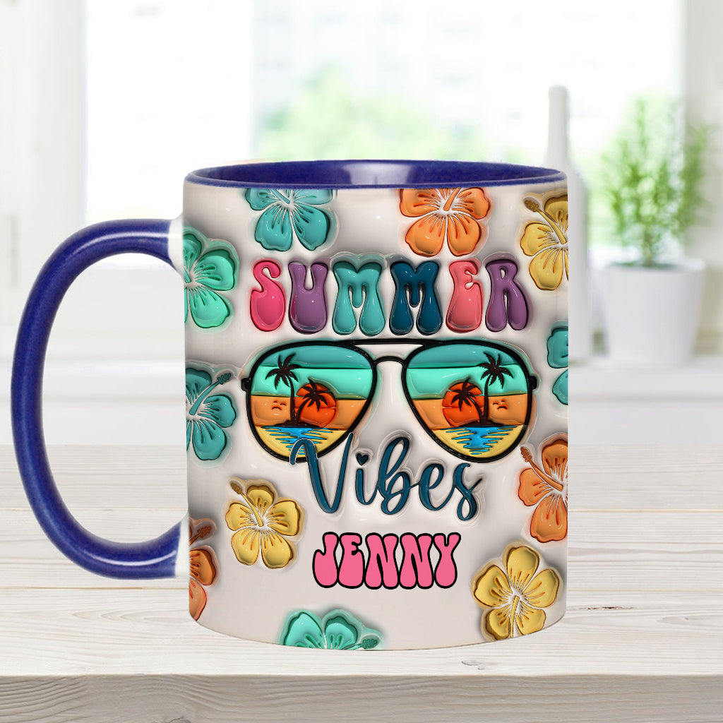 Summer Vibes Inflated - Personalized Sea Lover Accent Mug