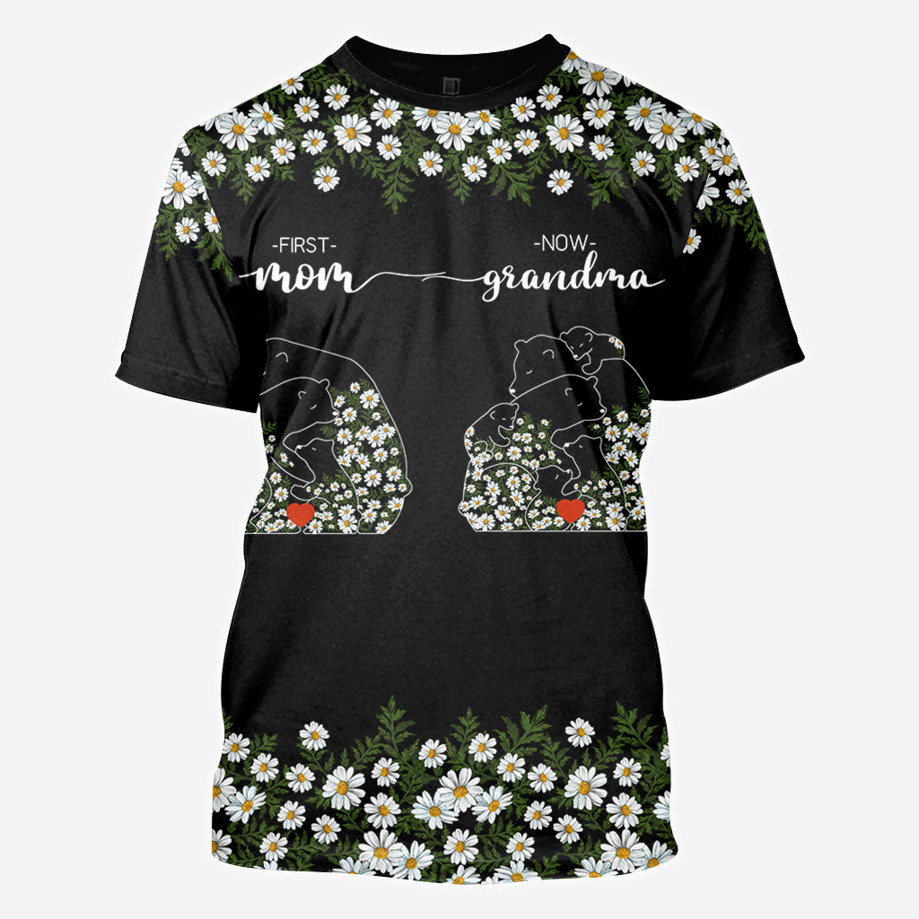 Première maman, maintenant grand-mère Bear Daisy - T-shirt personnalisé « Grand-mère »