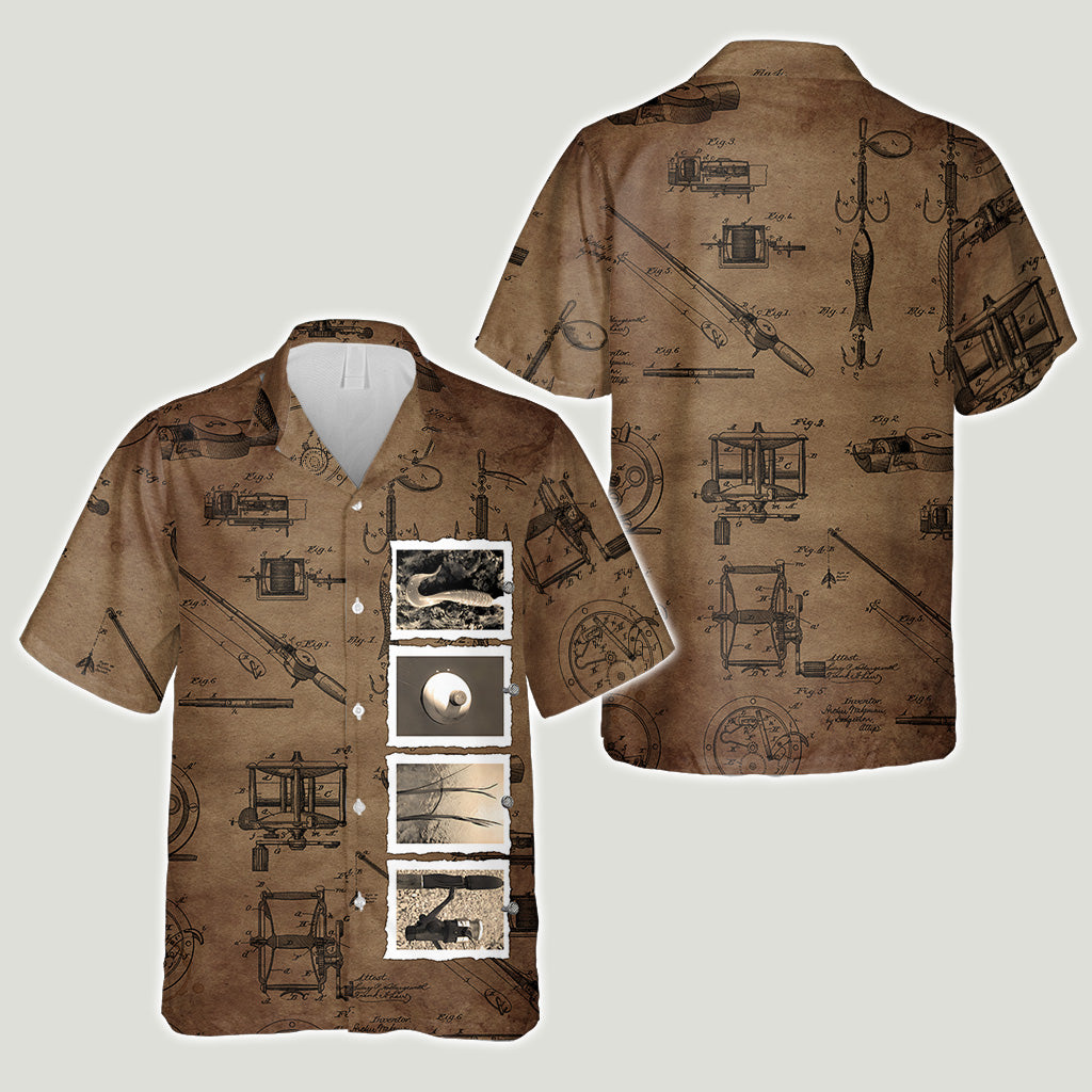 Vintage Fishing Custom Name - Personalized Fishing Hawaiian Shirt