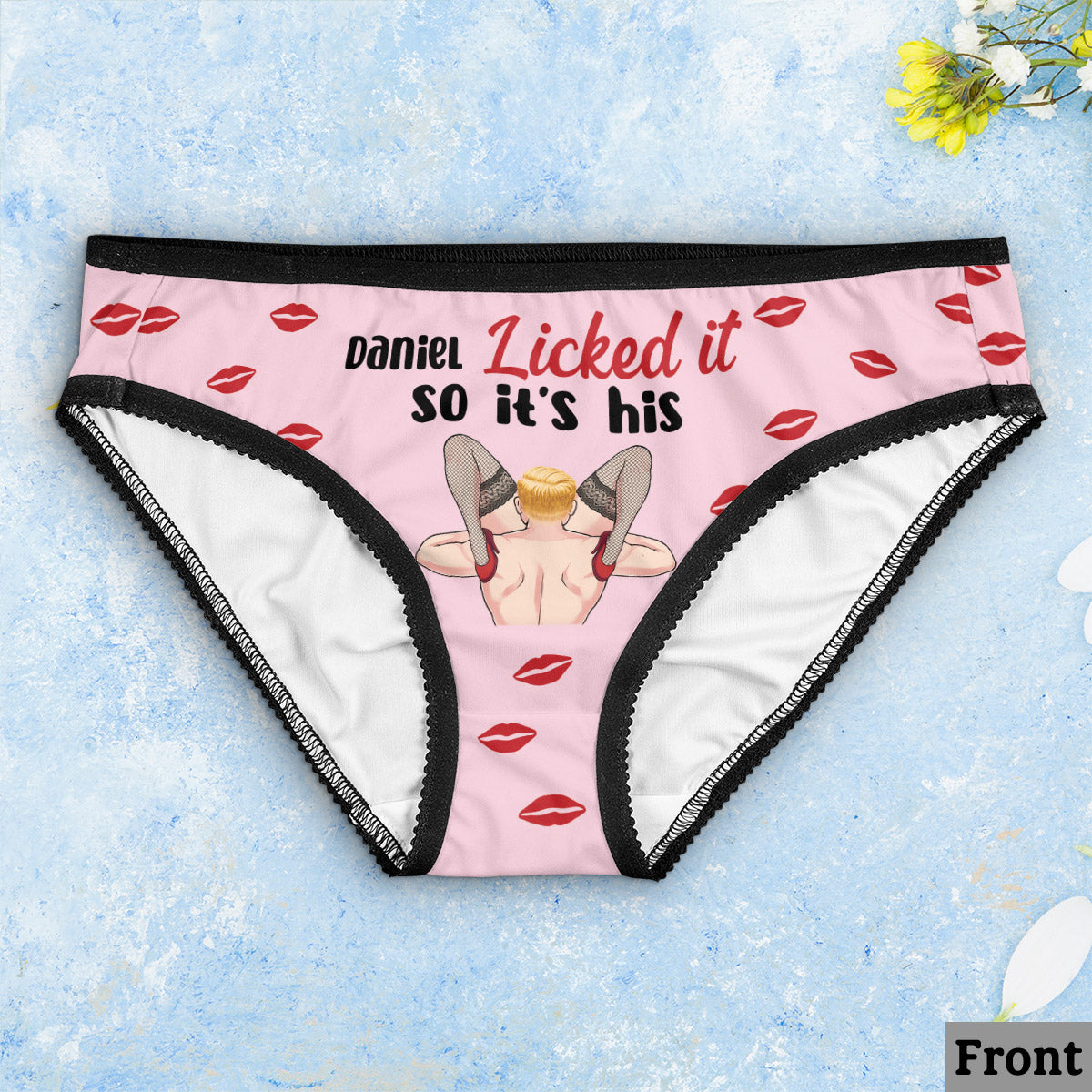 Le meilleur choix - Culottes pour femmes personnalisées avec bordure en dentelle pour couples