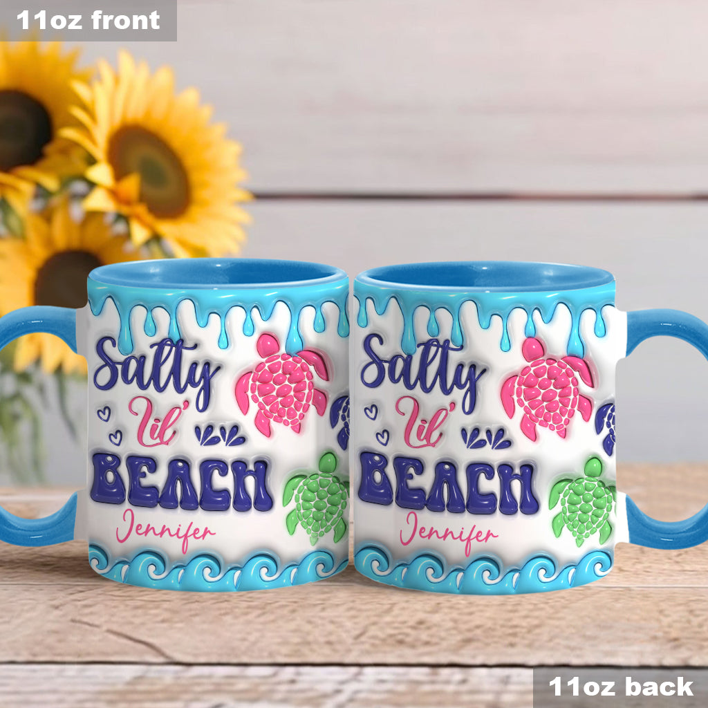 Mug gonflable personnalisé à motif tortue pour les amoureux des tortues de Salty Lil' Beach