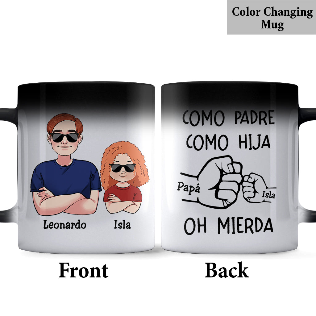 Como Padre Como Hija Oh Mierda - Tasse père personnalisée