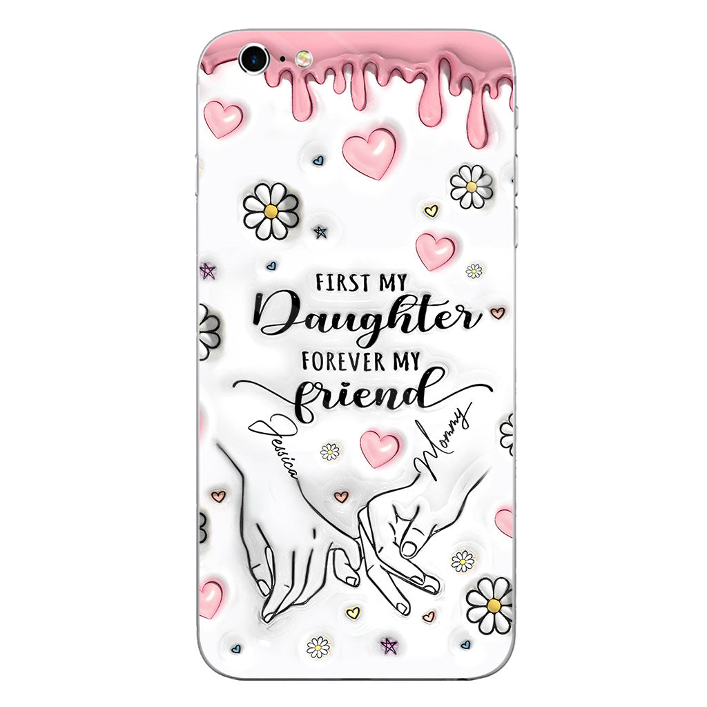 Ma mère d'abord, mon amie pour toujours - Coque de téléphone transparente personnalisée pour maman