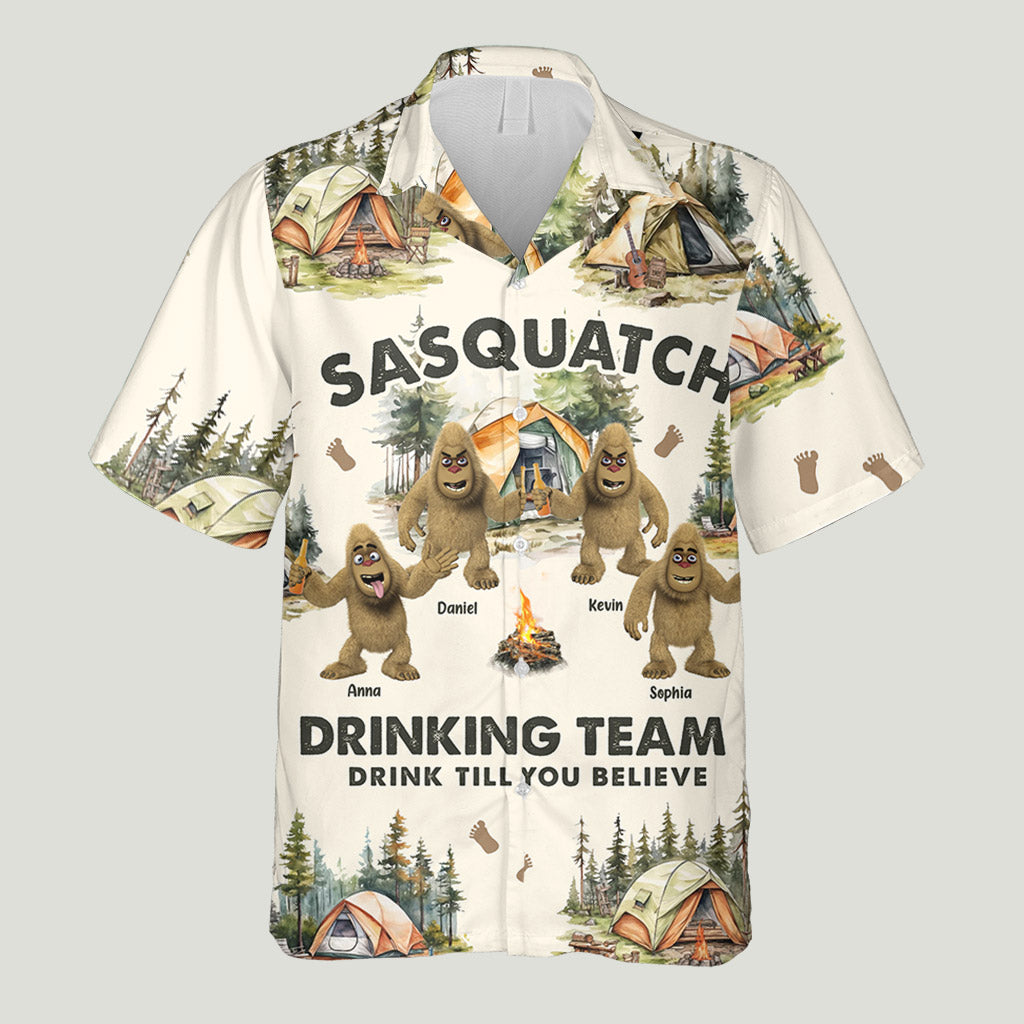 Buvez jusqu'à y croire - Chemise hawaïenne de camping personnalisée
