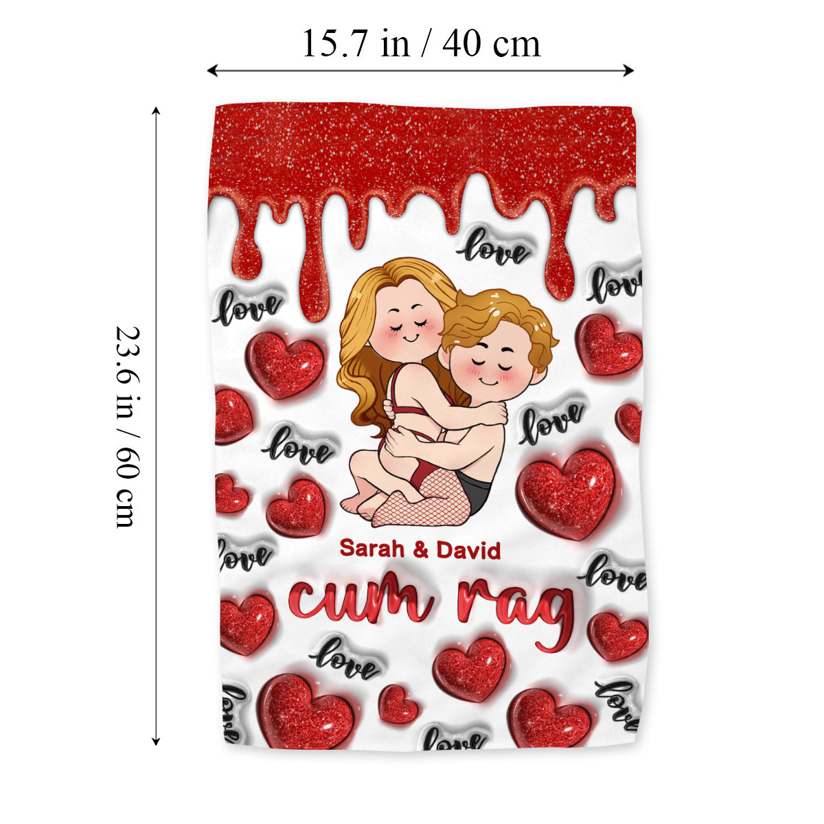 Je t'aime - Serviette personnalisée pour couple