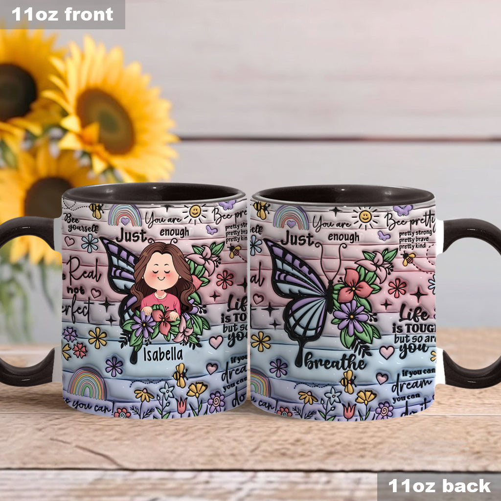 Mug personnalisé avec papillons, citations inspirantes et affirmations positives