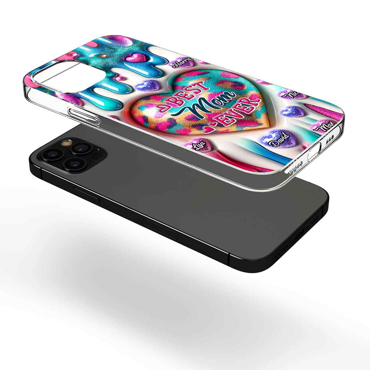 Meilleure maman/grand-mère du monde - Coque de téléphone transparente personnalisée pour maman