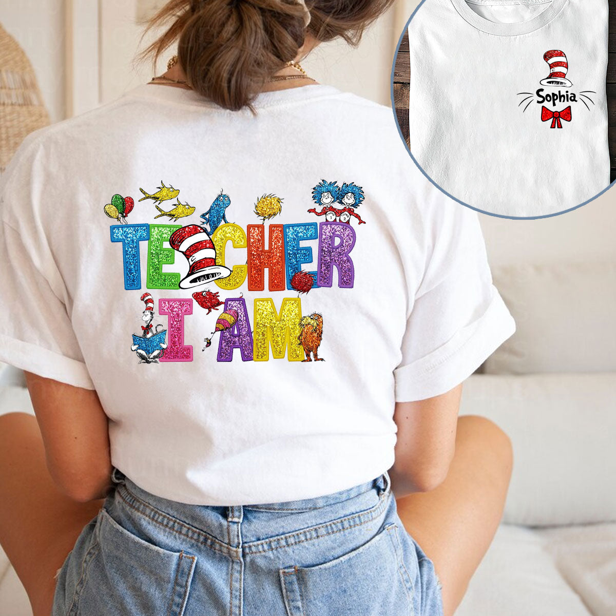 Professeur Je suis - T-shirt et sweat à capuche personnalisés Dr Seuss