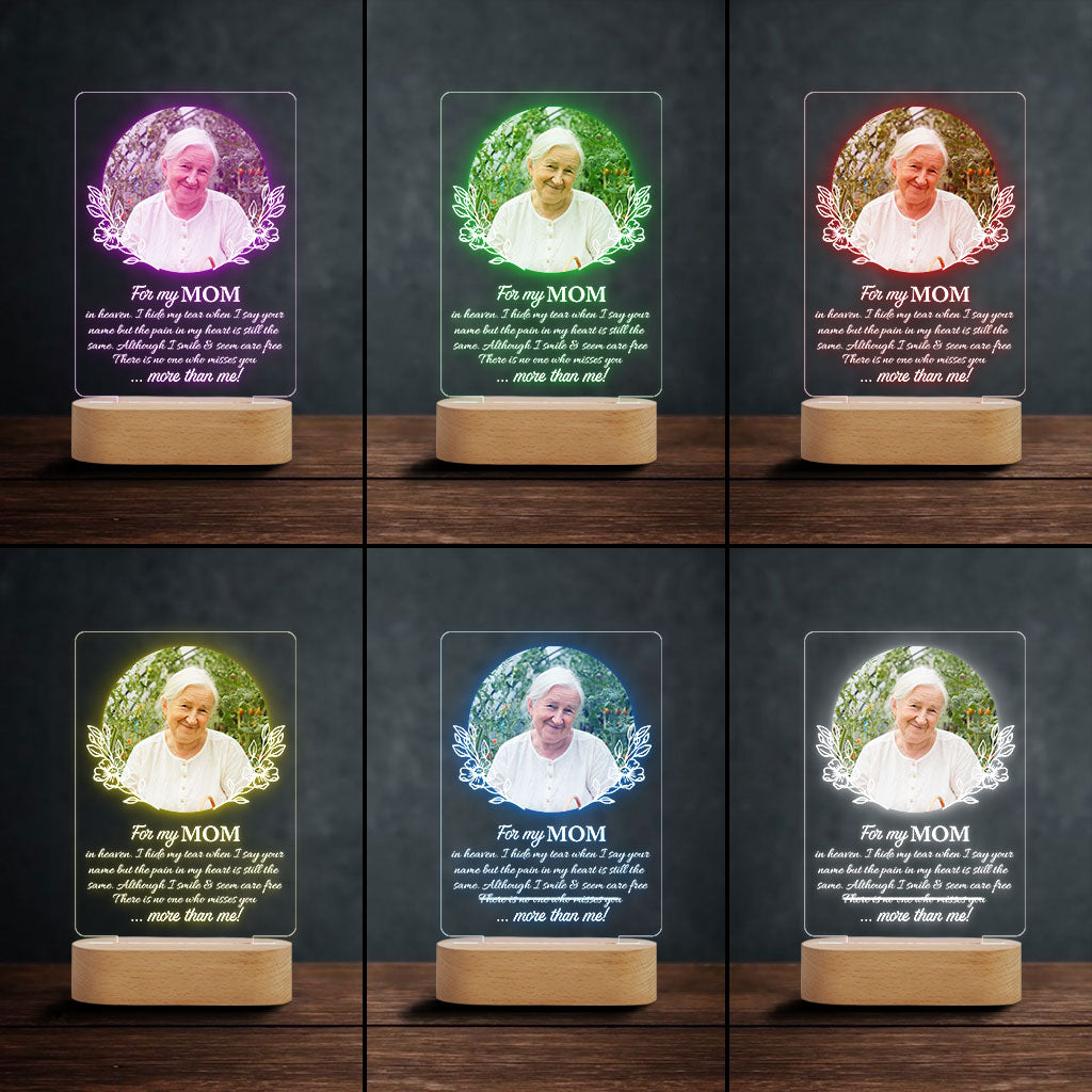 Pour ma mère, quel que soit mon titre au paradis, je cache mes larmes quand je prononce ton nom - Plaque lumineuse personnalisée en forme de mère