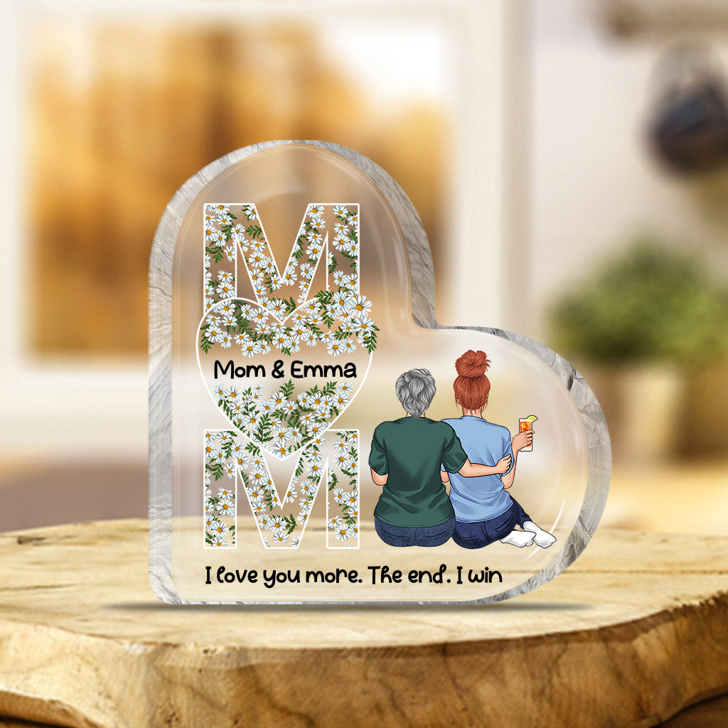 Message floral personnalisé pour la mère - Plaque acrylique personnalisée en forme de forme personnalisée pour la mère