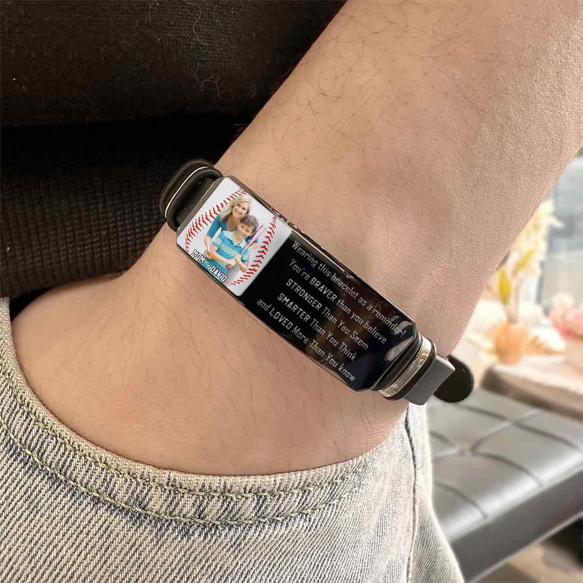 Tu es plus courageux que tu ne le crois - Bracelet de baseball personnalisé gravé