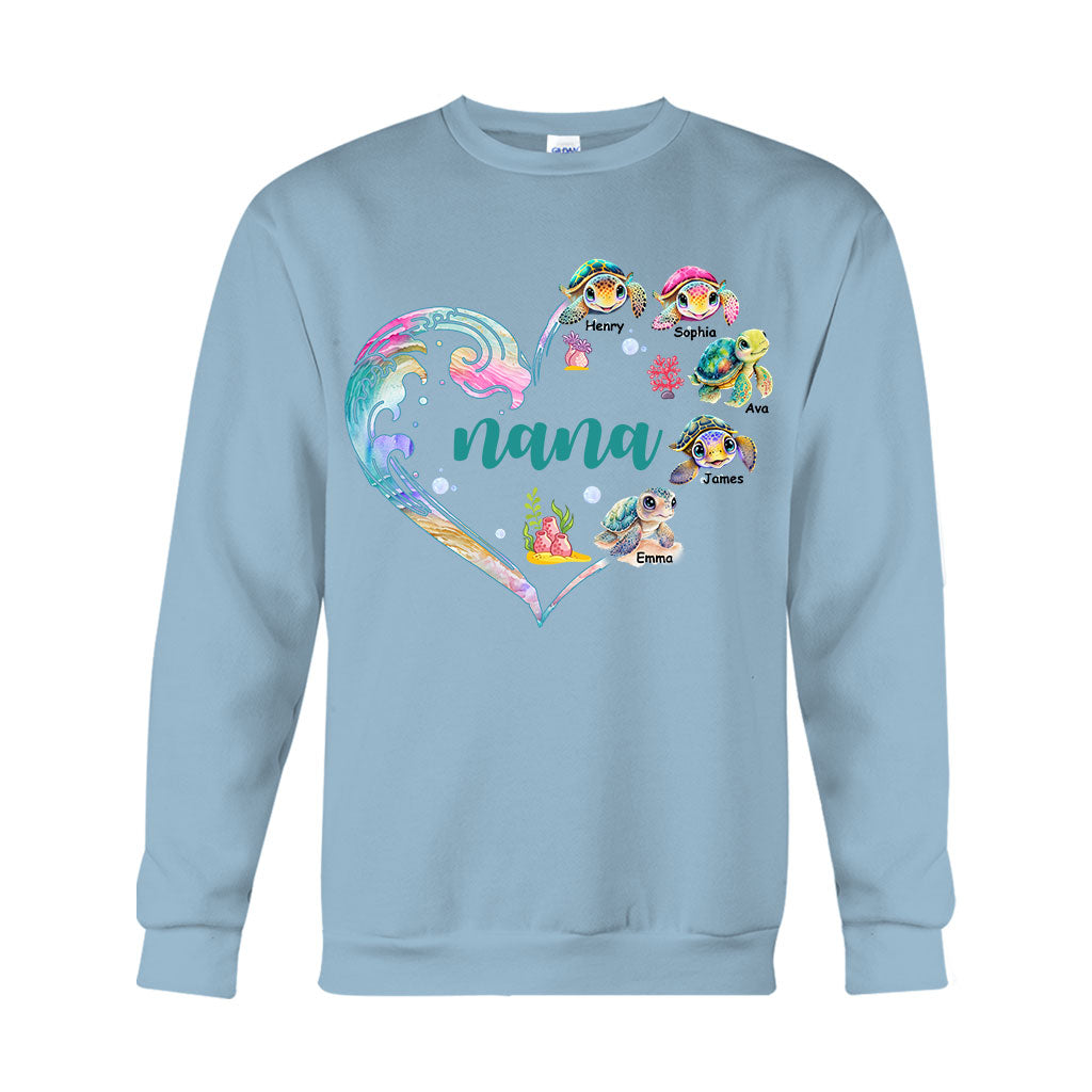 La petite tortue de mamie - T-shirt et sweat à capuche personnalisés pour grand-mère