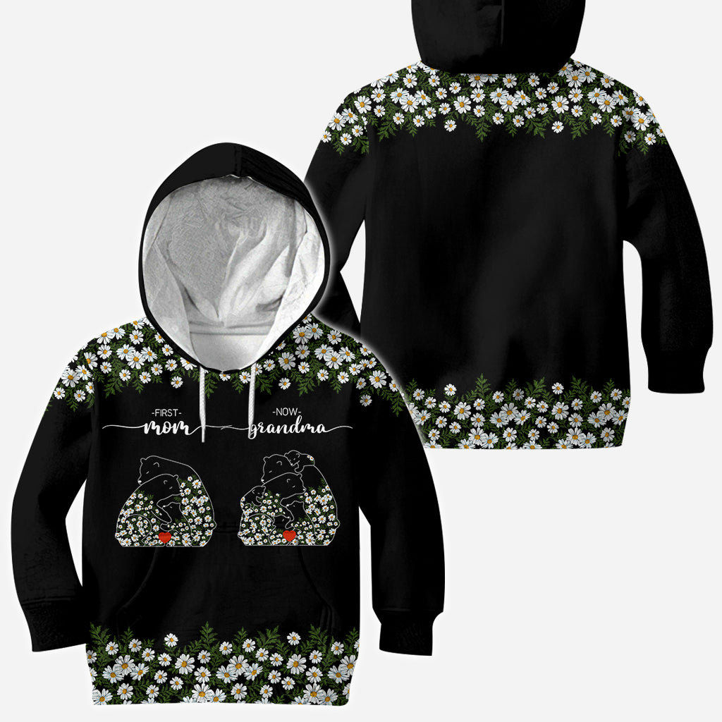 Première maman, maintenant grand-mère Bear Daisy - T-shirt personnalisé « Grand-mère »
