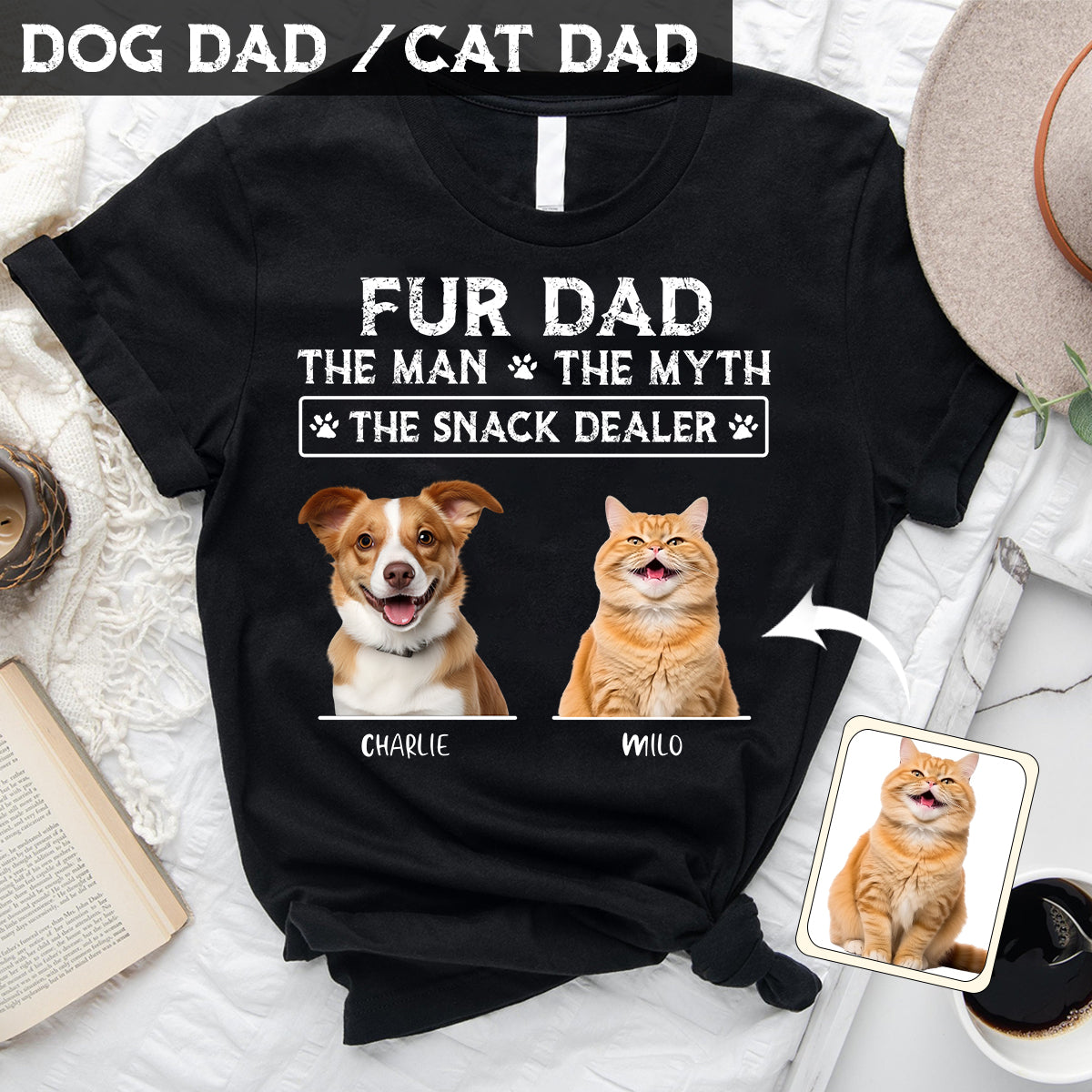 Papa à fourrure - T-shirt et sweat à capuche personnalisés pour chien