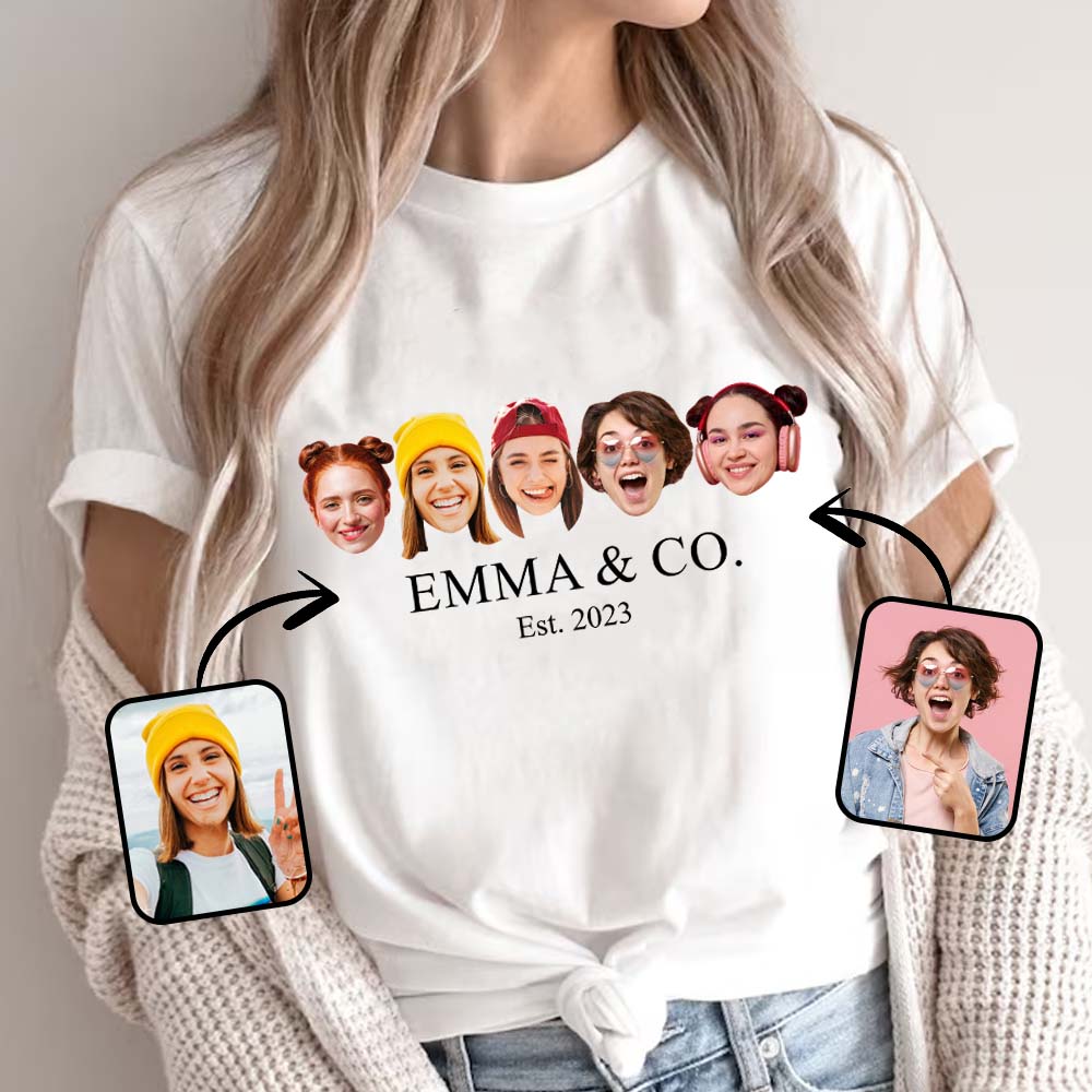 Besties & Co. Face Custom - T-shirt et sweat à capuche personnalisés pour meilleures amies