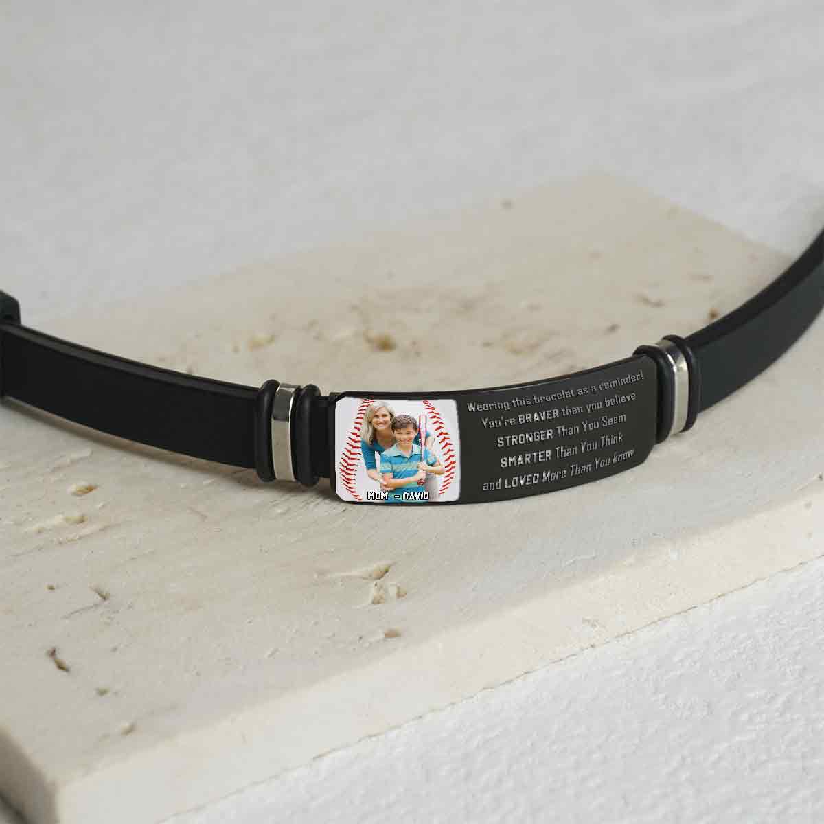Tu es plus courageux que tu ne le crois - Bracelet de baseball personnalisé gravé