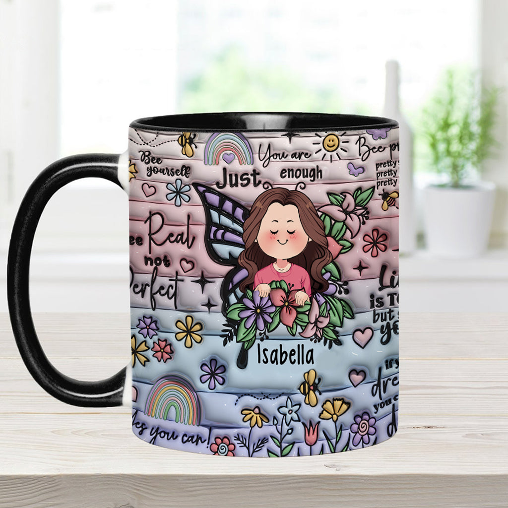 Mug personnalisé avec papillons, citations inspirantes et affirmations positives