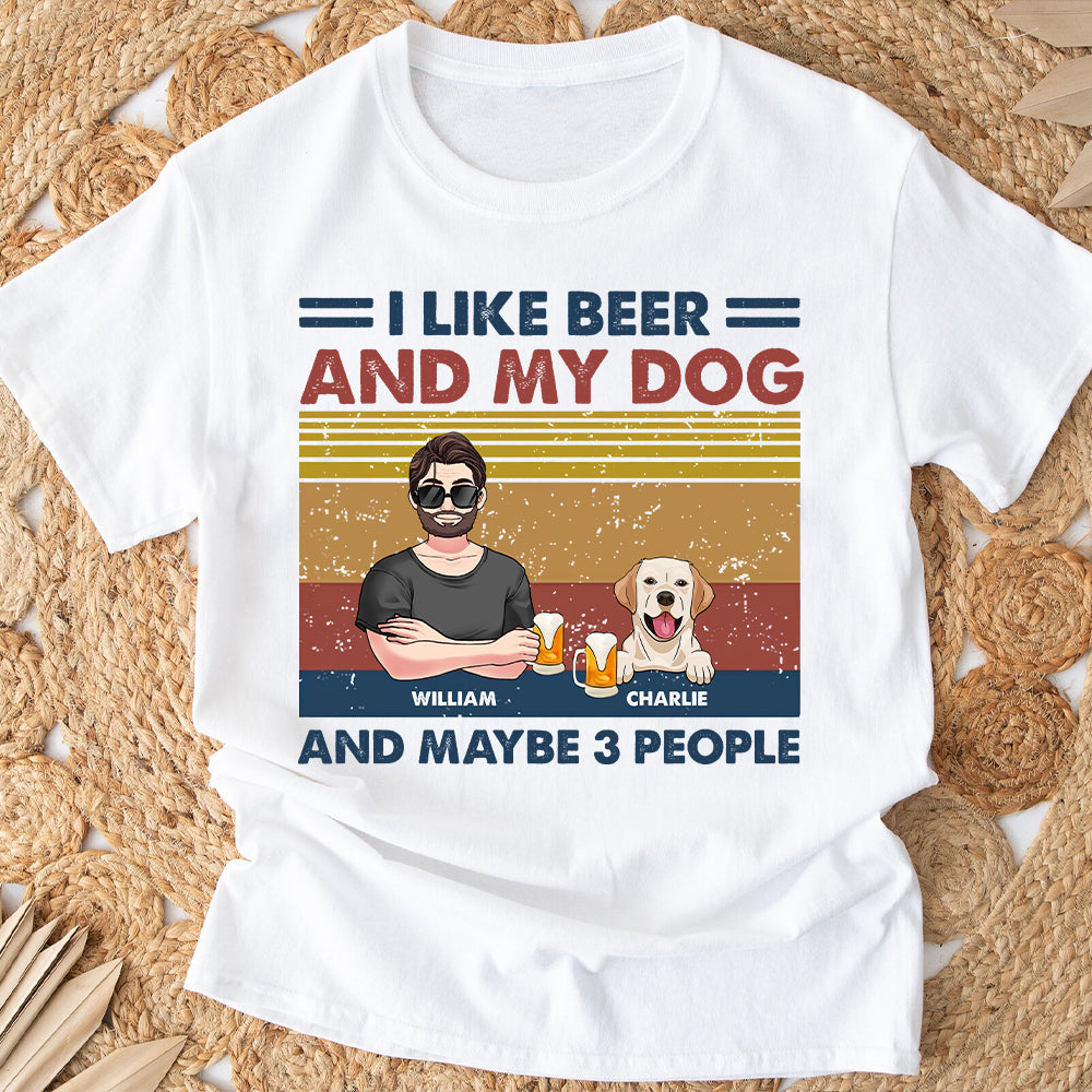 J'aime la bière et mes chiens - T-shirt et sweat à capuche personnalisés pour chiens