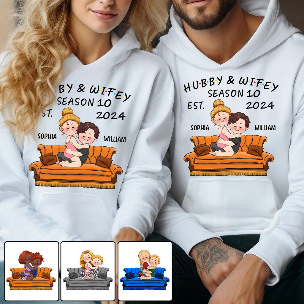 T-shirt et sweat à capuche personnalisés pour couples mari et femme