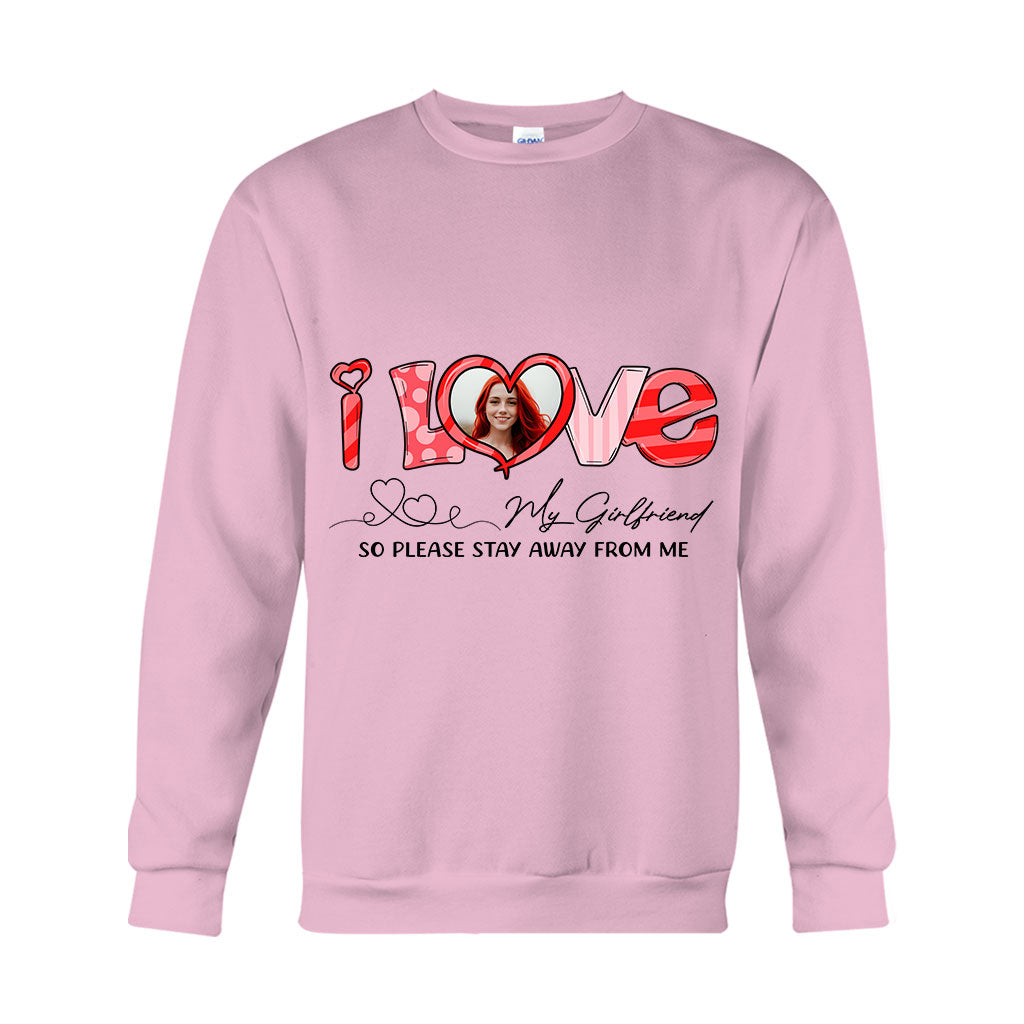 I Love My Girlfriend Boyfriend Husband Wife Custom Photo - Personalized Couple T-shirt And Hoodie