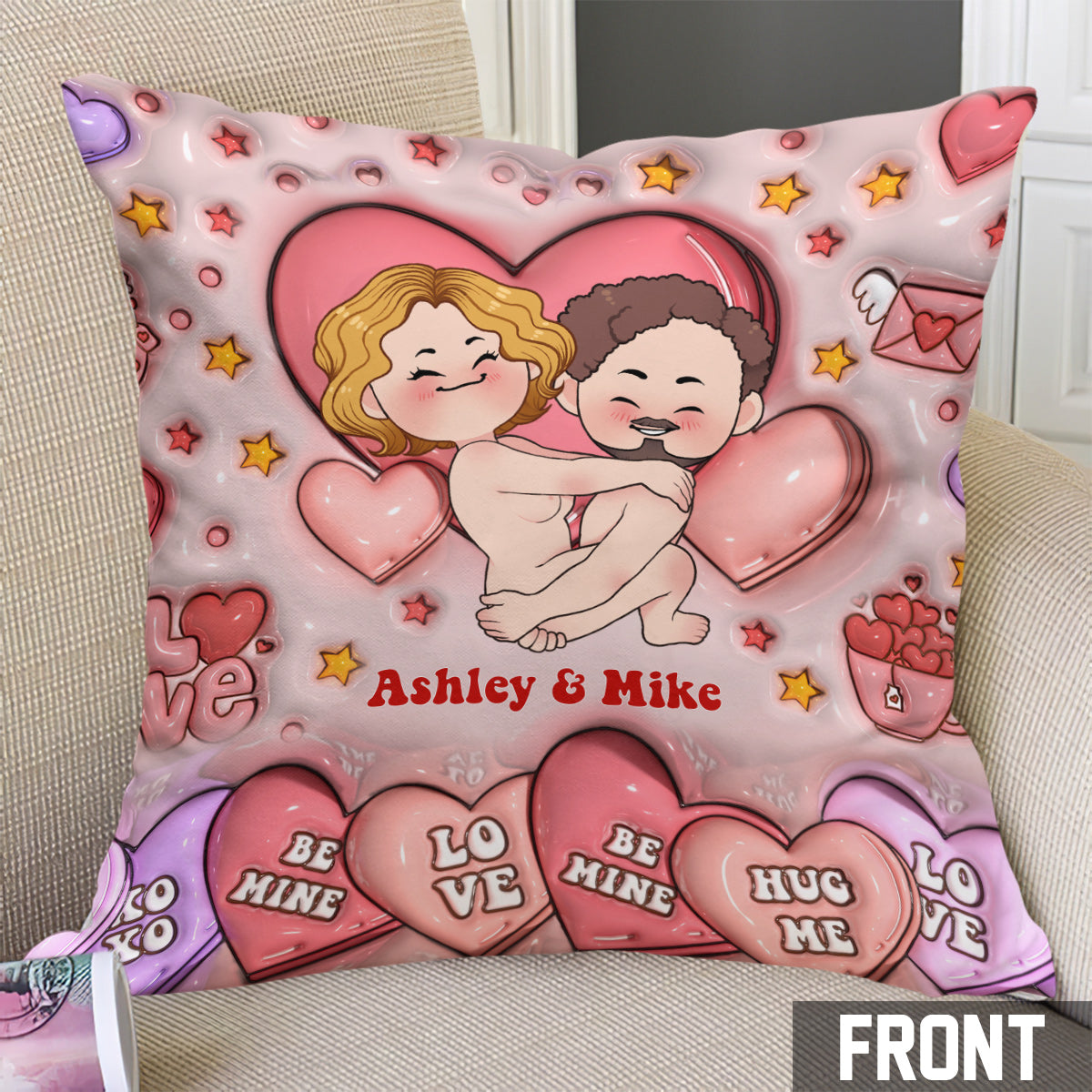 Préparez-vous à Willy - Coussin décoratif personnalisé pour couple