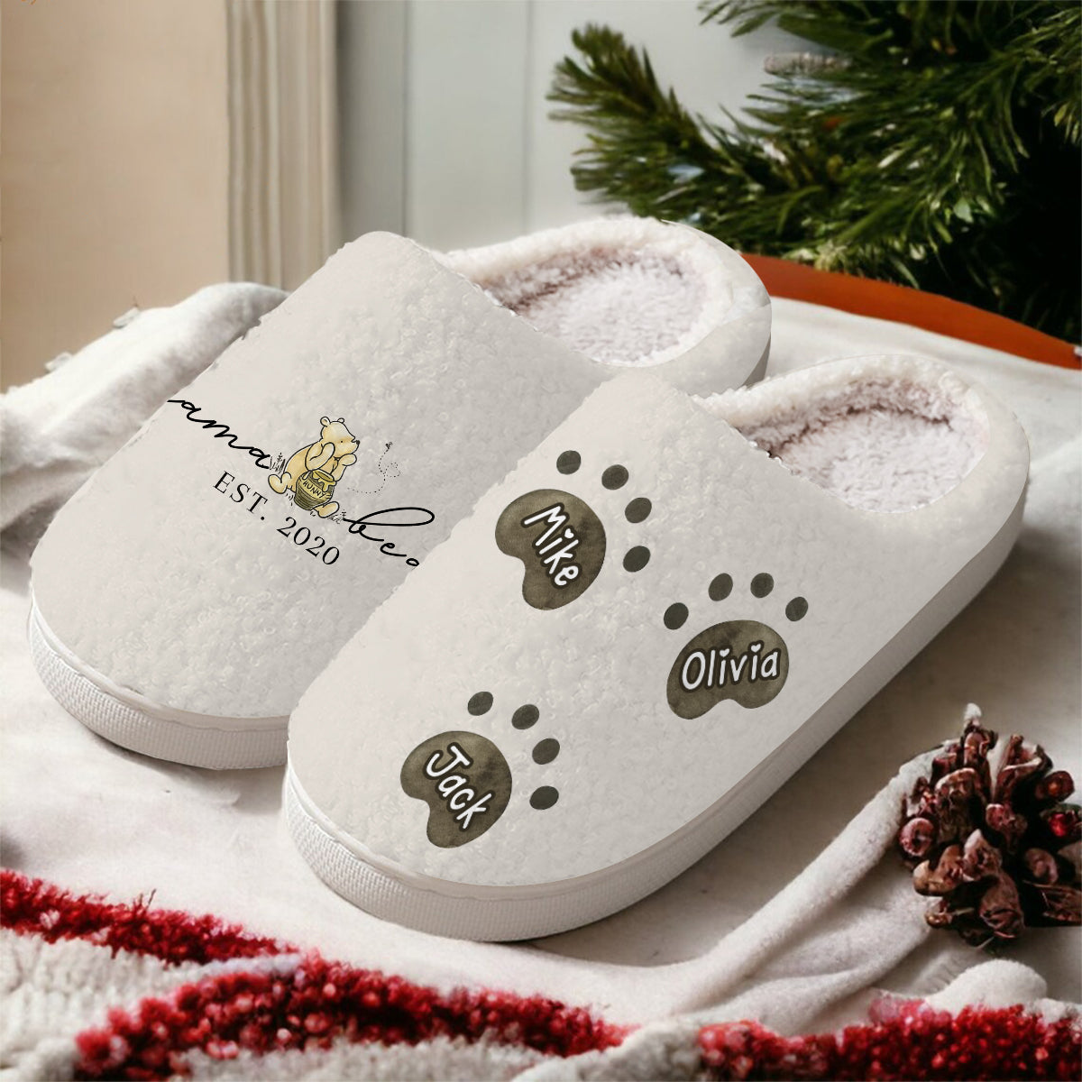 Mama Bear Est. - Personalized Mother Slippers