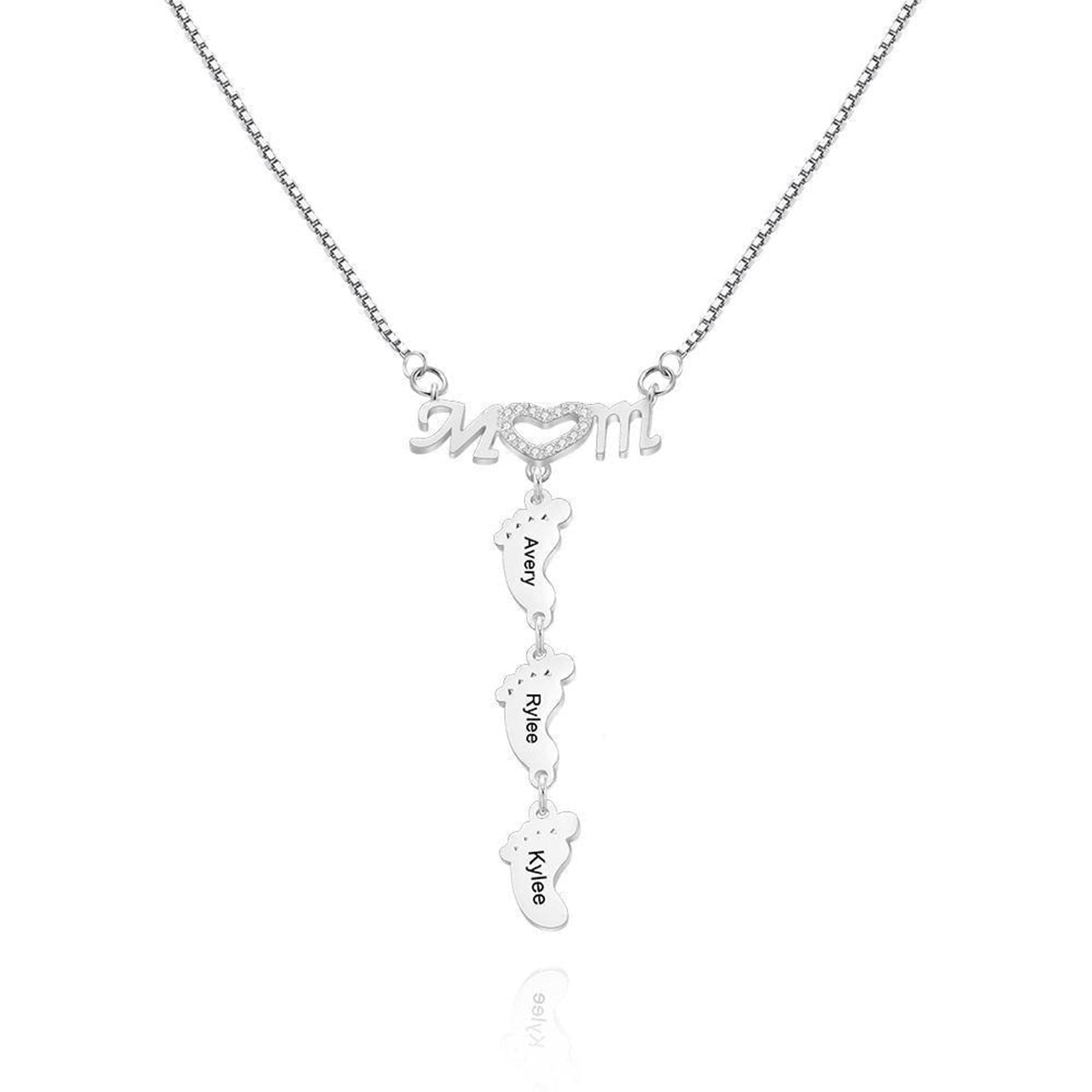 Collier personnalisé avec gravure des pieds de bébé - Collier pour maman