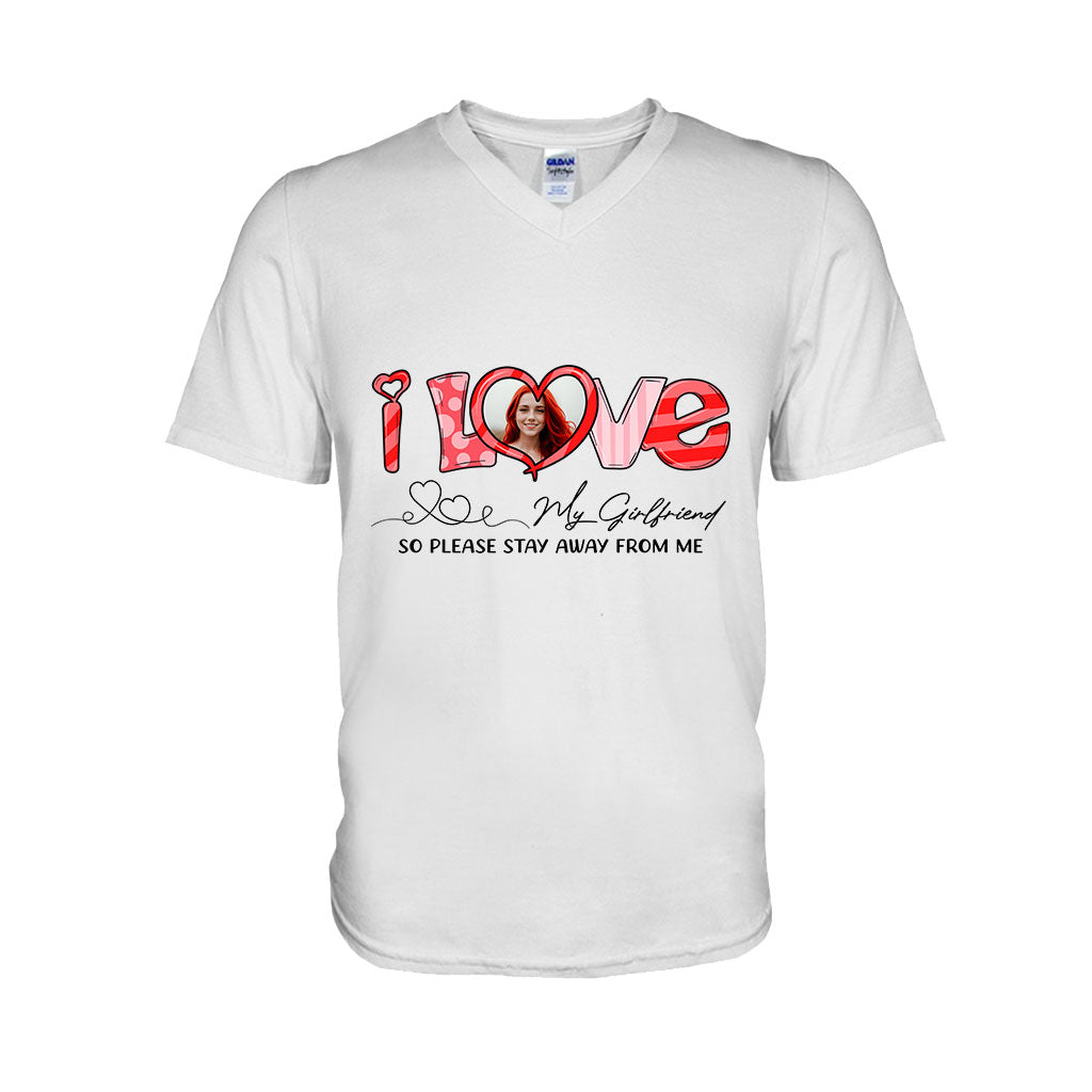 I Love My Girlfriend Boyfriend Husband Wife Custom Photo - Personalized Couple T-shirt And Hoodie