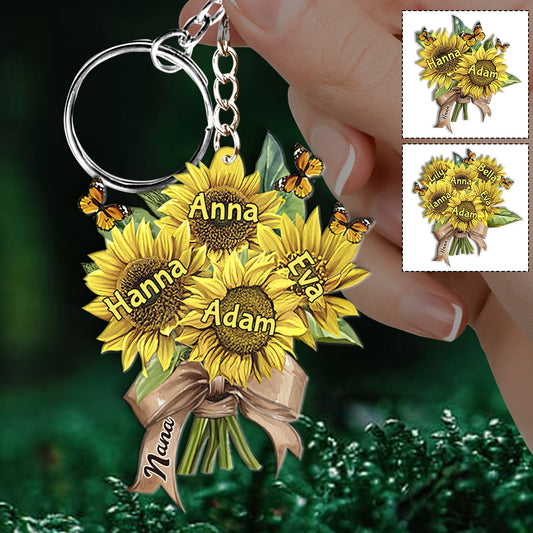 Tournesols de la maman de grand-mère - Porte-clés personnalisé pour grand-mère