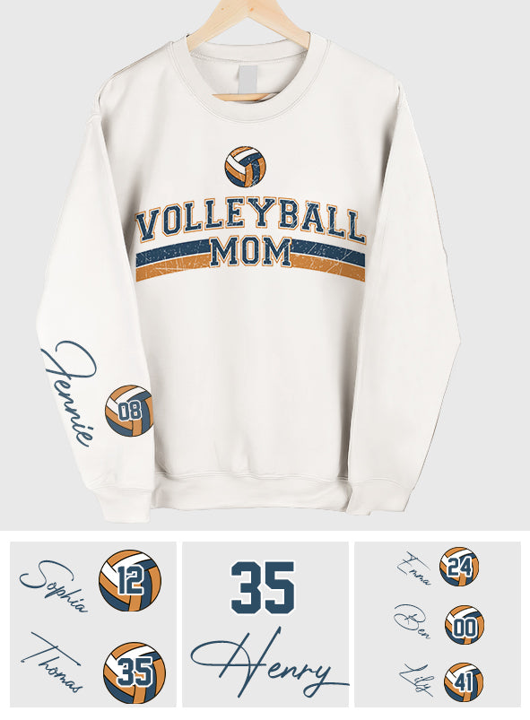 Volleyball Mom With Any Kid Name & Number - Personalized Volleyball All Over Shirt