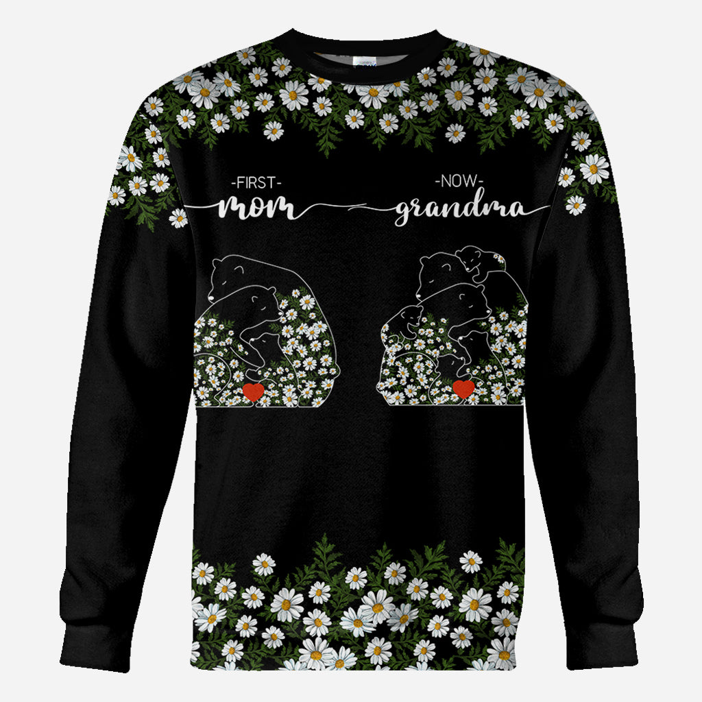Première maman, maintenant grand-mère Bear Daisy - T-shirt personnalisé « Grand-mère »