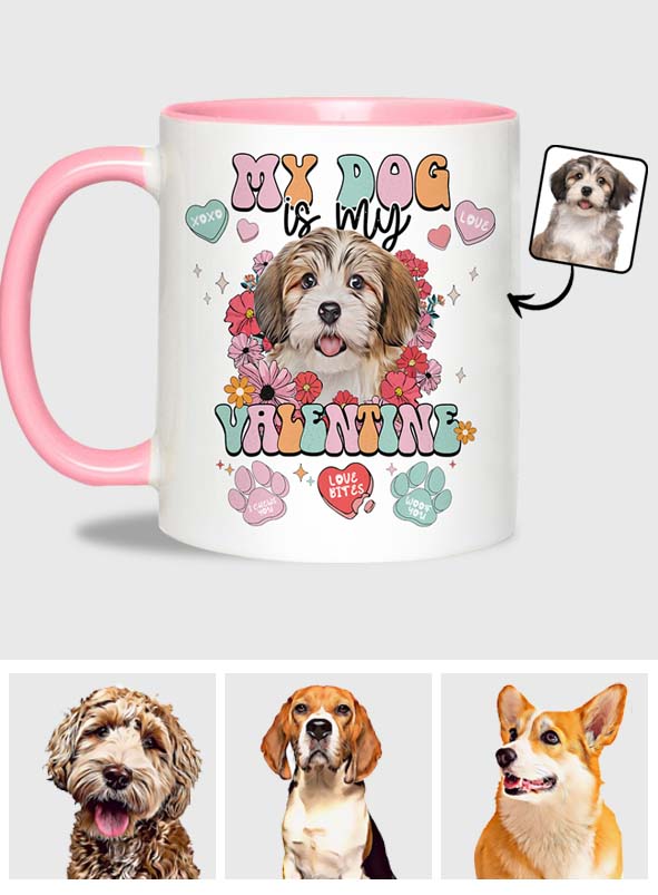 Mon chien est mon Valentin - Mug personnalisé avec motif chien
