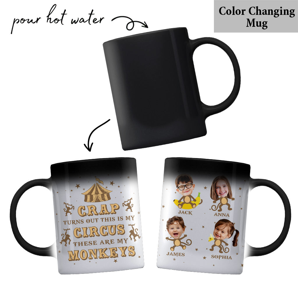 Ceci est mon cirque, voici mes singes - Mug personnalisé pour maman