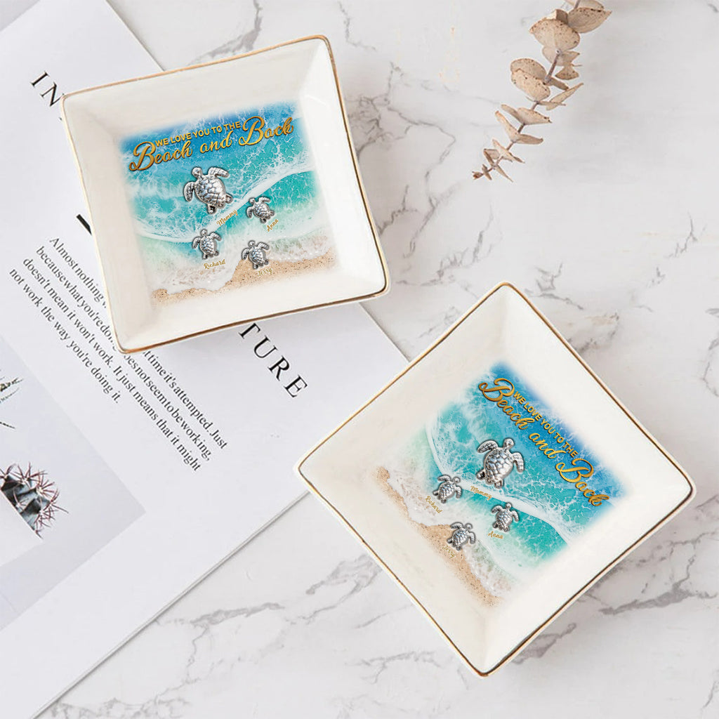 On t'aime jusqu'à la plage et retour - Porte-bijoux tortue personnalisé