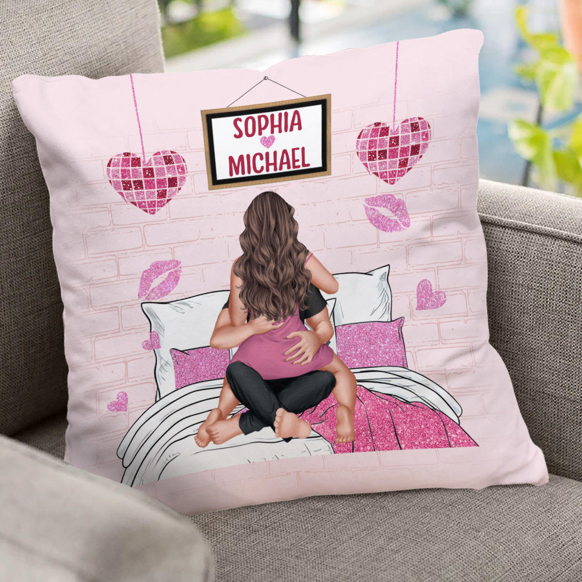 Coussin décoratif personnalisé pour couple « À l’époque de mon amour »