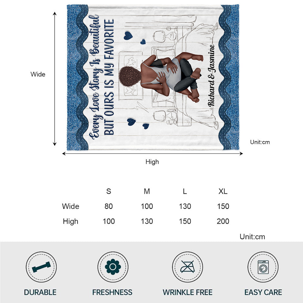 Ours Is My Favorite - Personalized African American Blanket