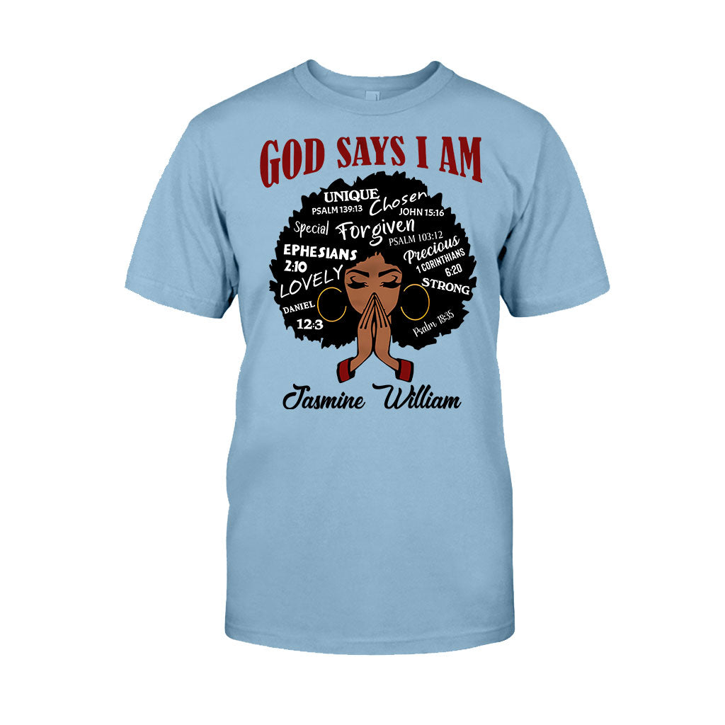 Dieu dit que je suis - T-shirt et sweat à capuche personnalisés pour afro-américains