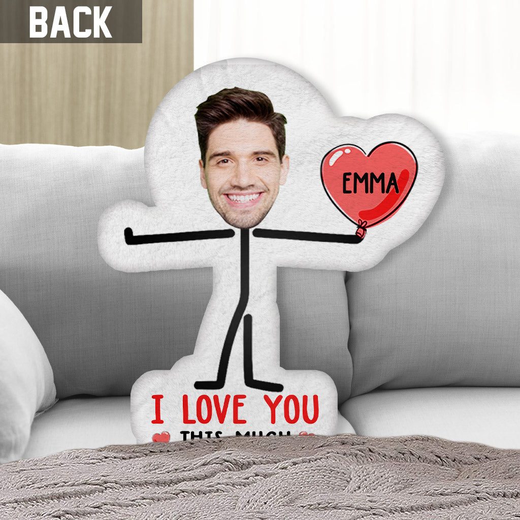 Porte-clés photo personnalisé « Je t'aime tellement » pour couples - Coussin personnalisé en forme de couple