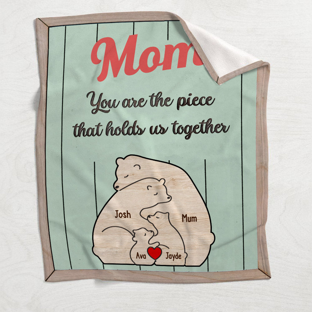 Tu es le pilier de notre couple, Maman Ours - Couverture personnalisée pour maman